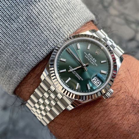 mens rolex datejust green dial|rolex datejust 126300 41mm.